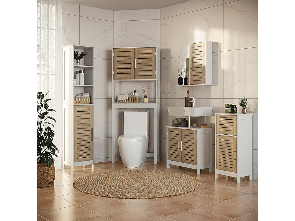 Midischrank weiß/eiche 35x29.6x80 looma
