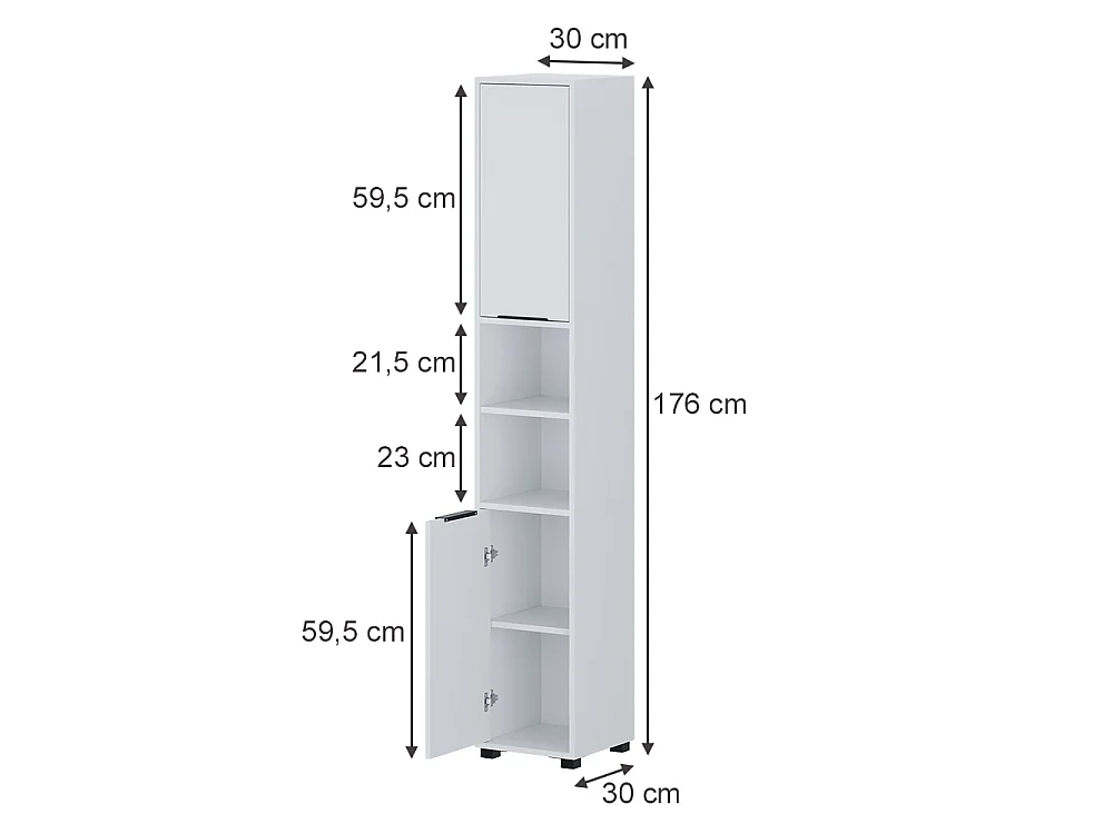 Badschrank weiß 30x30x176 alina