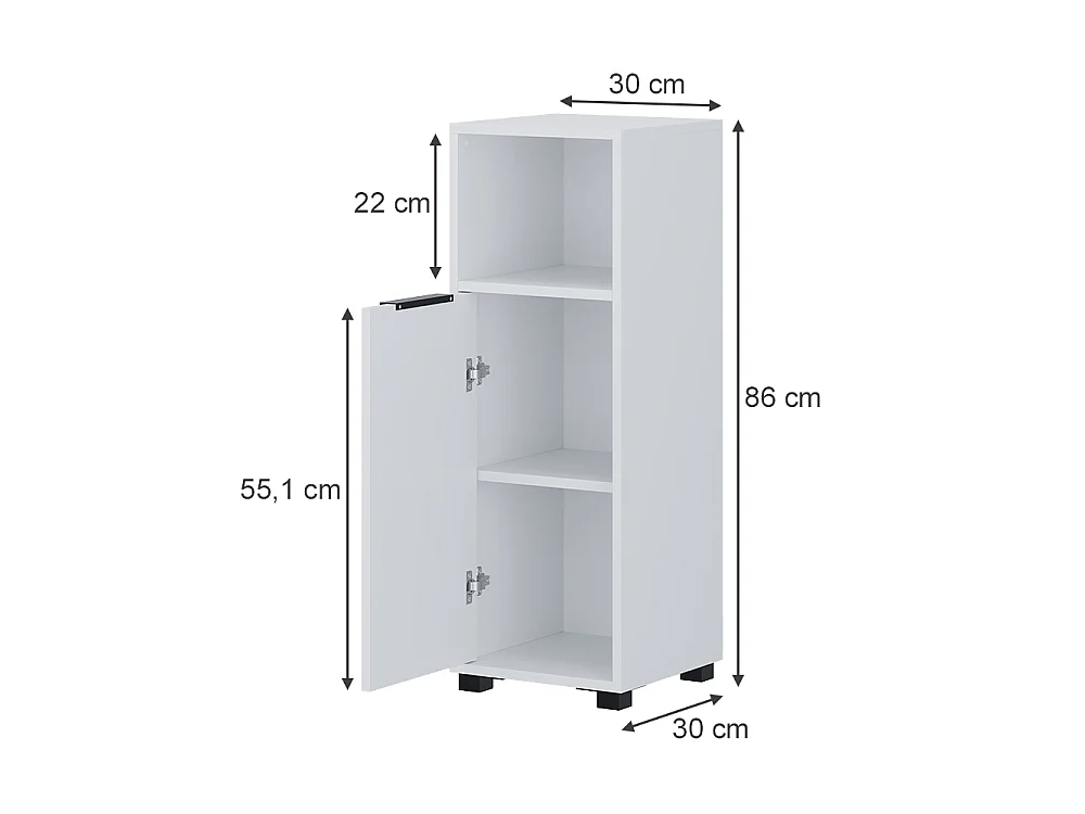 Midischrank weiß 30x30x86 alina