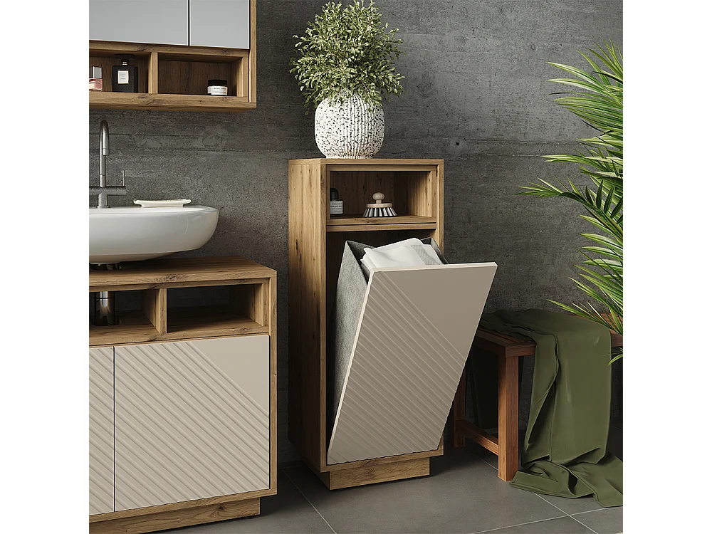 Wäscheschrank cashmere/artisan-eiche 38x30x93 beatrice