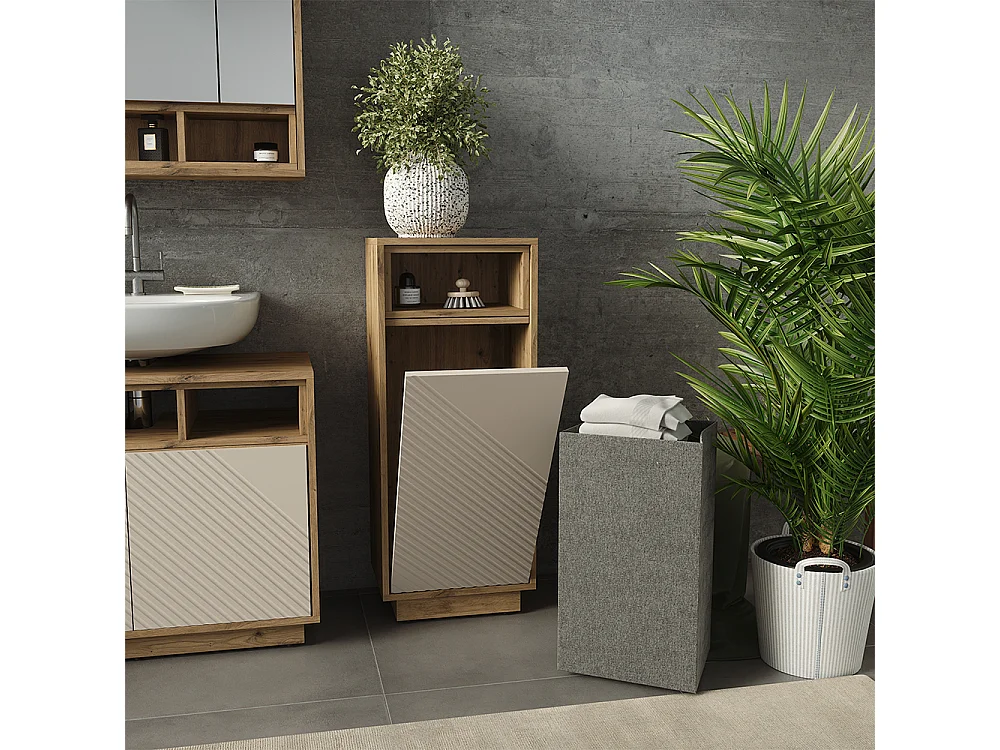 Wäscheschrank cashmere/artisan-eiche 38x30x93 beatrice
