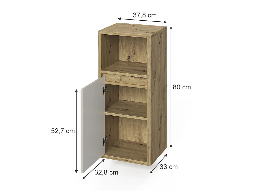Midischrank artisan-eiche/cashmere 37.8x33x80 viola