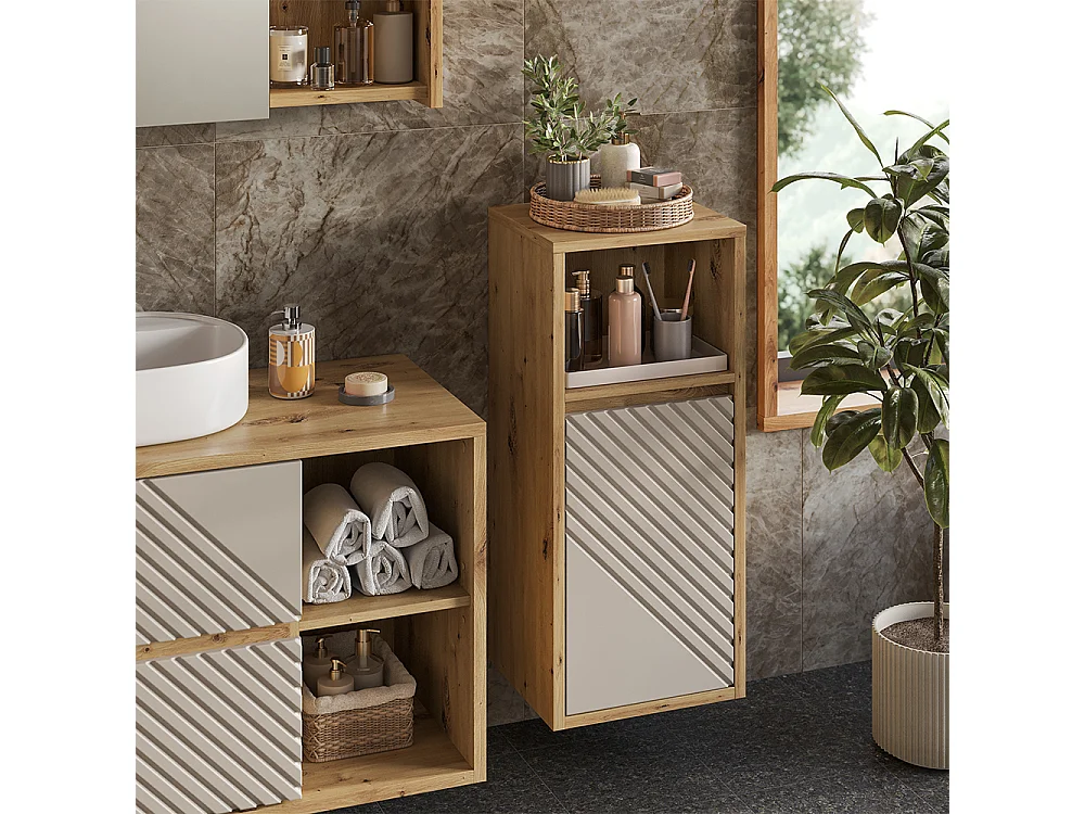 Midischrank artisan-eiche/cashmere 37.8x33x80 viola