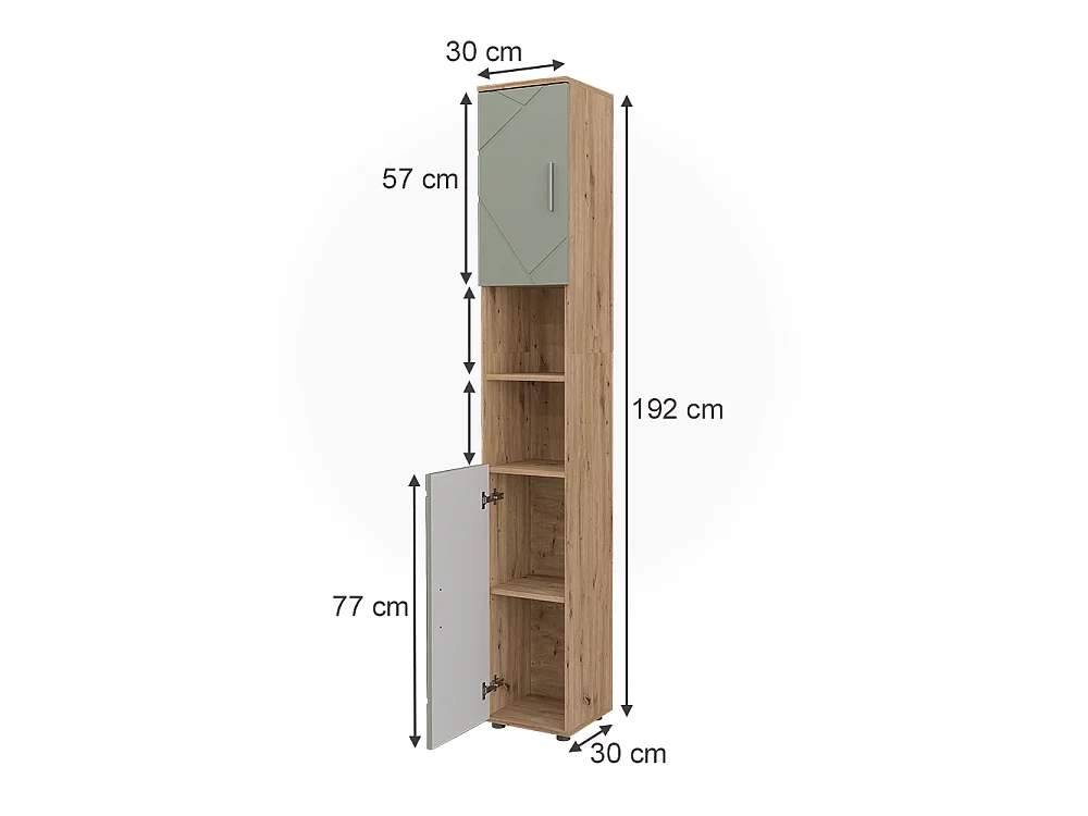 Badschrank salbeigrün 30x30x192 irma
