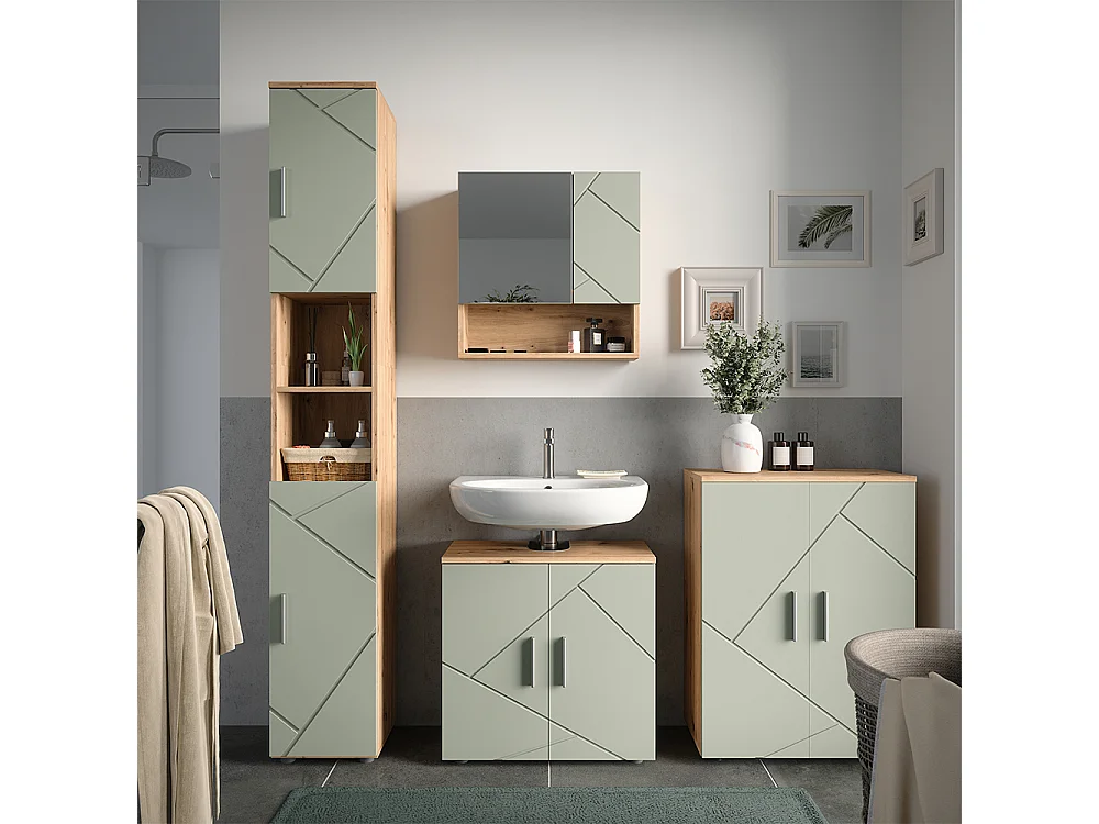Badschrank salbeigrün 30x30x192 irma