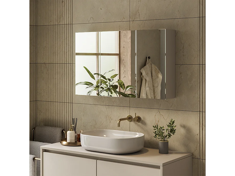 Armario con espejo para baño cachemira 100x17x60.2 lavia