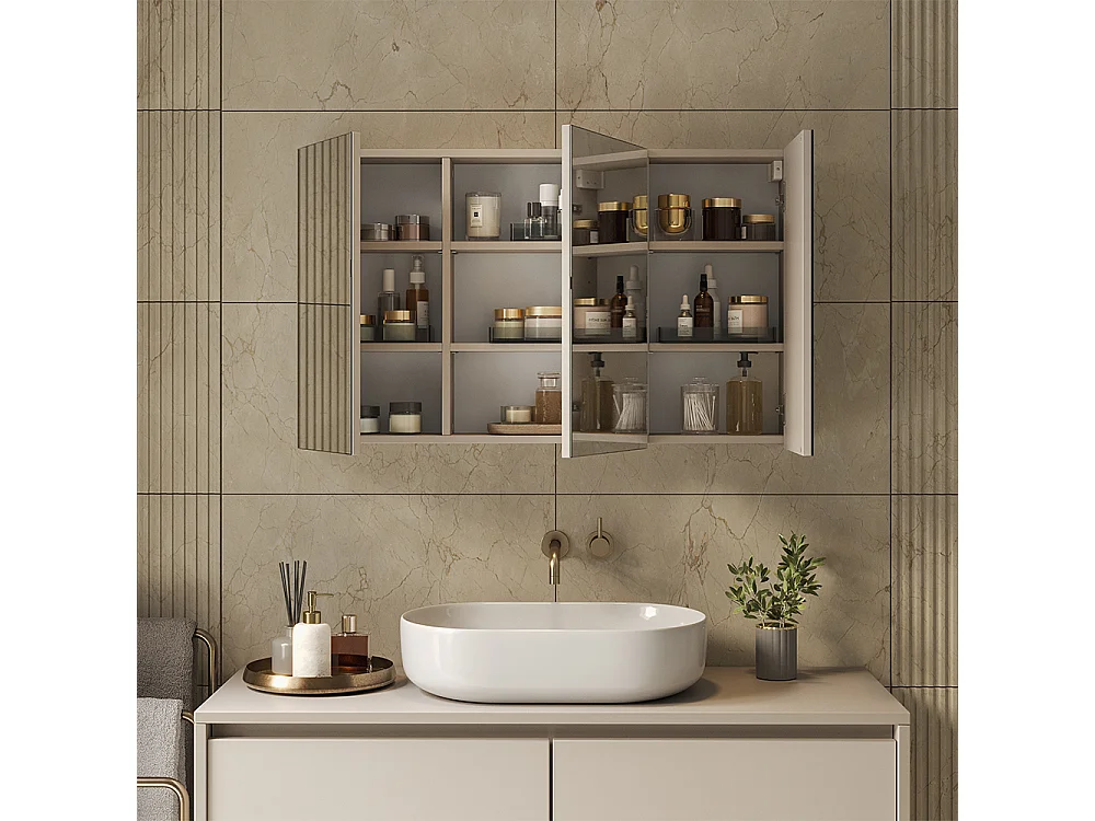 Armario con espejo para baño cachemira 100x17x60.2 lavia
