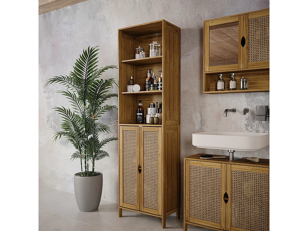 Hochschrank bambus 48x29x170 liora