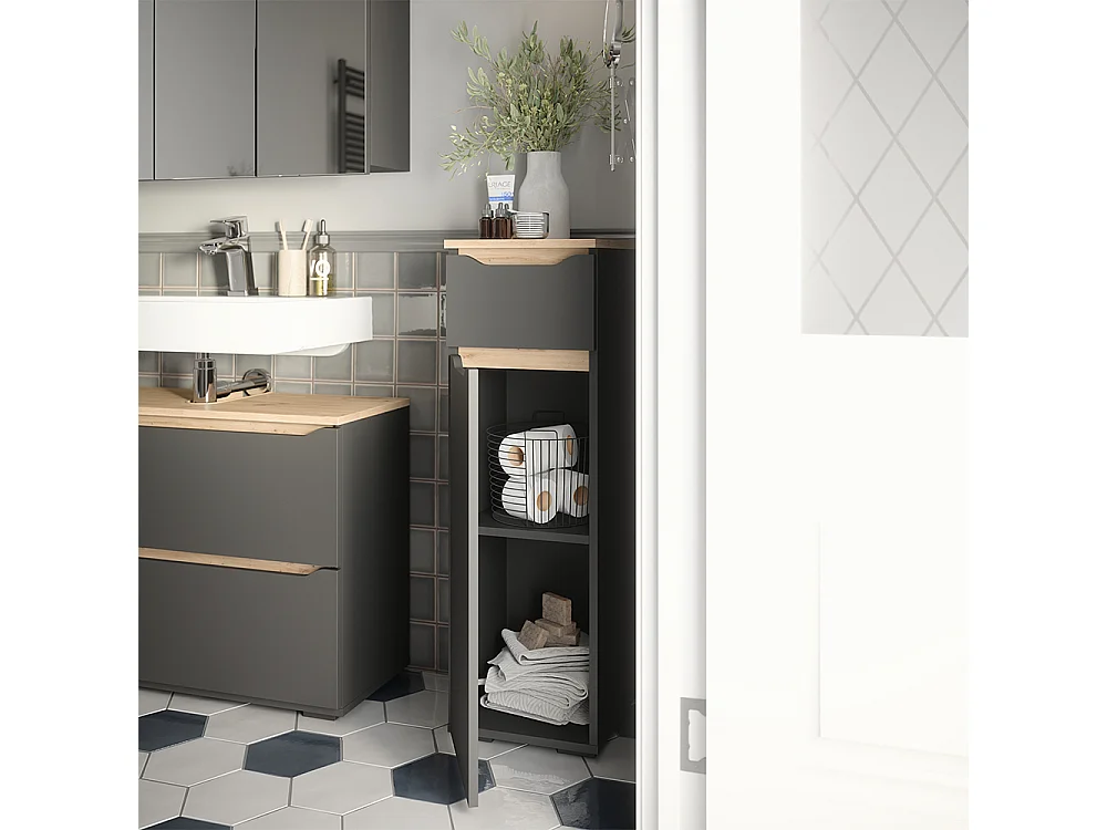 Midischrank anthrazit/artisan-eiche 30.2x30.1x97.5 ruben