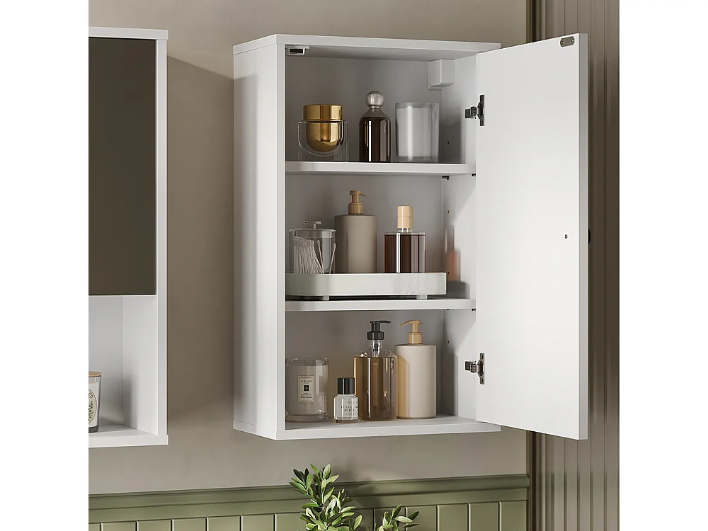 Armario de baño ondulación blanca 40x22x65 eliza
