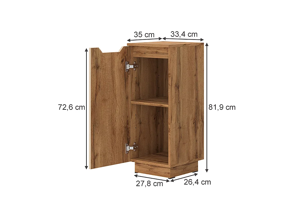 Midischrank eiche/kaschmir gestreift 33.4x35x81.9 lotta