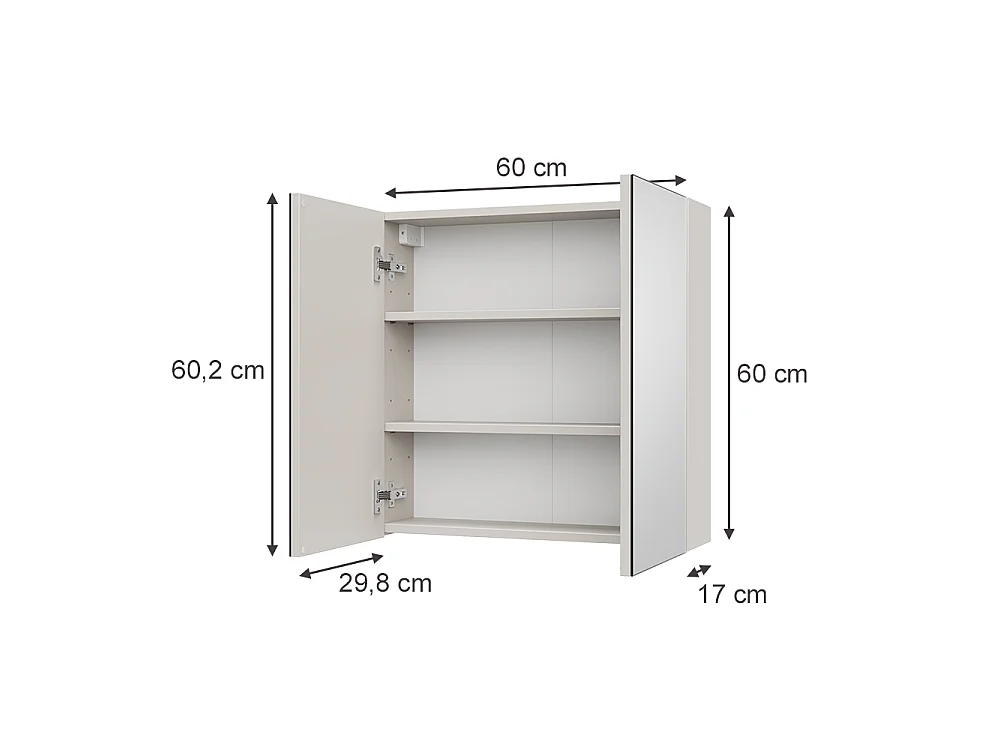 Armoire de toilette cachemire 60x17x60.2 lavia