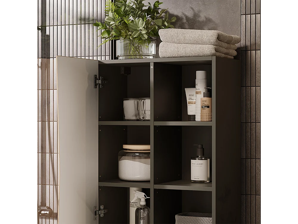 Badschrank artisan eiche/anthrazit 56x29.8x130 willow
