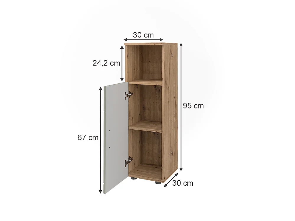 Midischrank salbeigrün 30x30x95 irma