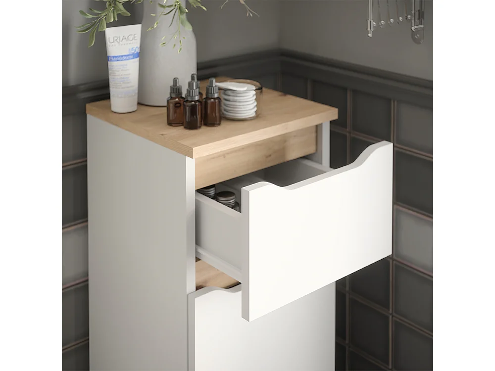 Midischrank weiß/artisan-eiche 30.2x30.1x97.5 ruben