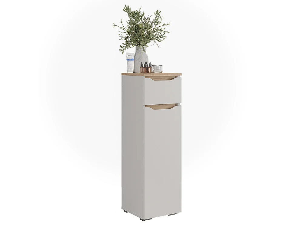 Midischrank weiß/artisan-eiche 30.2x30.1x97.5 ruben