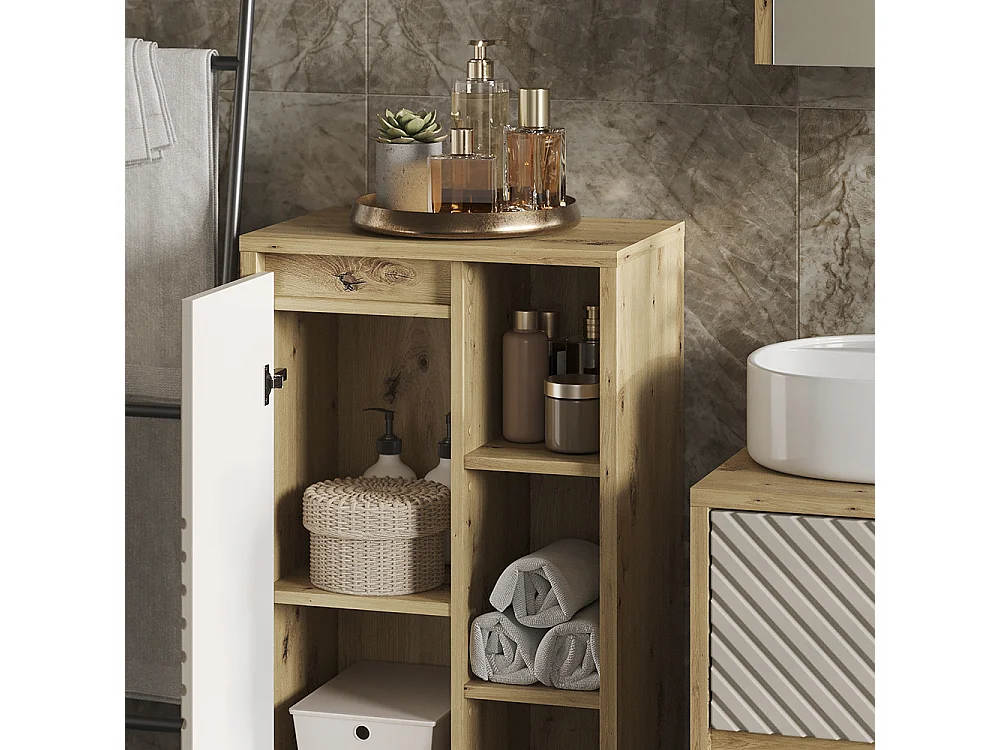 Midischrank artisan-eiche/cashmere 50x33x86 viola