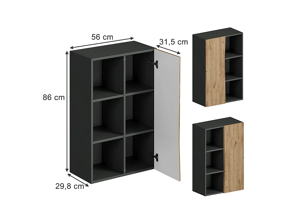 Midischrank artisan 56x29.8x86 willow