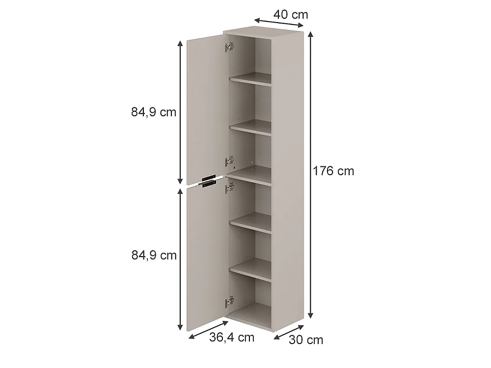 Hochschrank cashmere 40x30x176 ruford