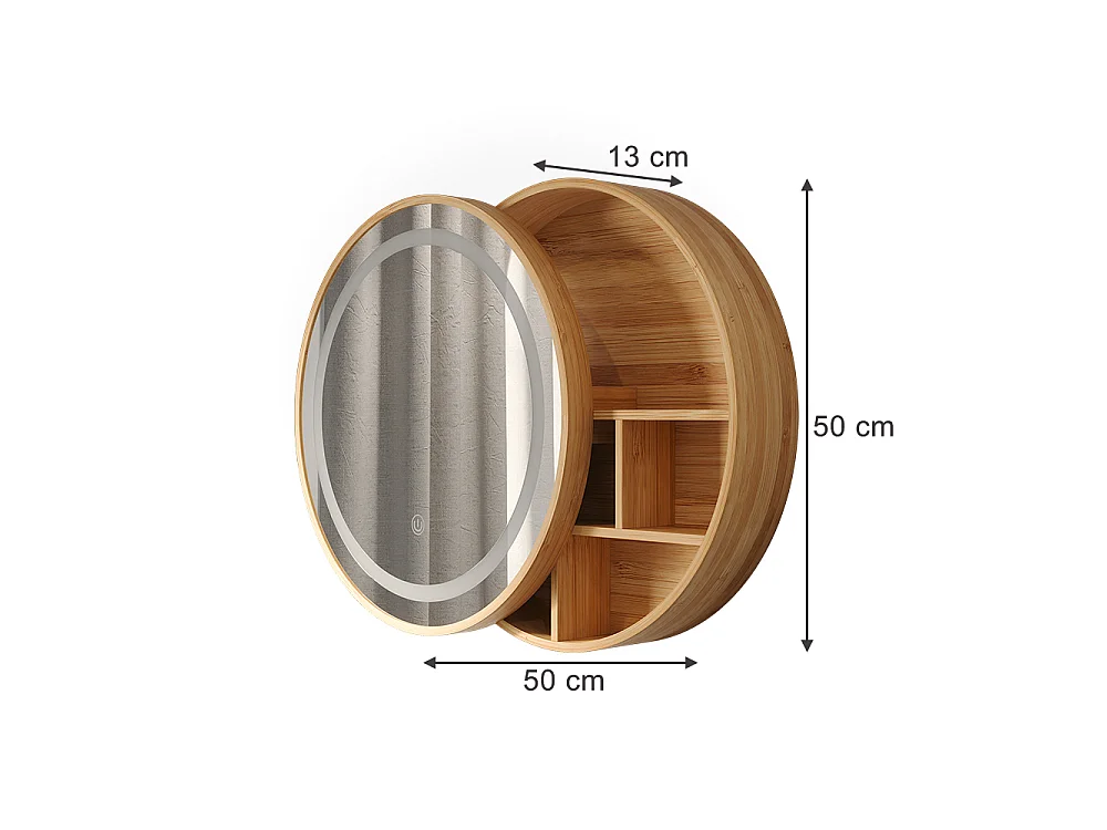 Armoire de toilette bambou 50x13x50 silva