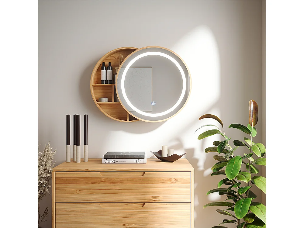 Armoire de toilette bambou 50x13x50 silva