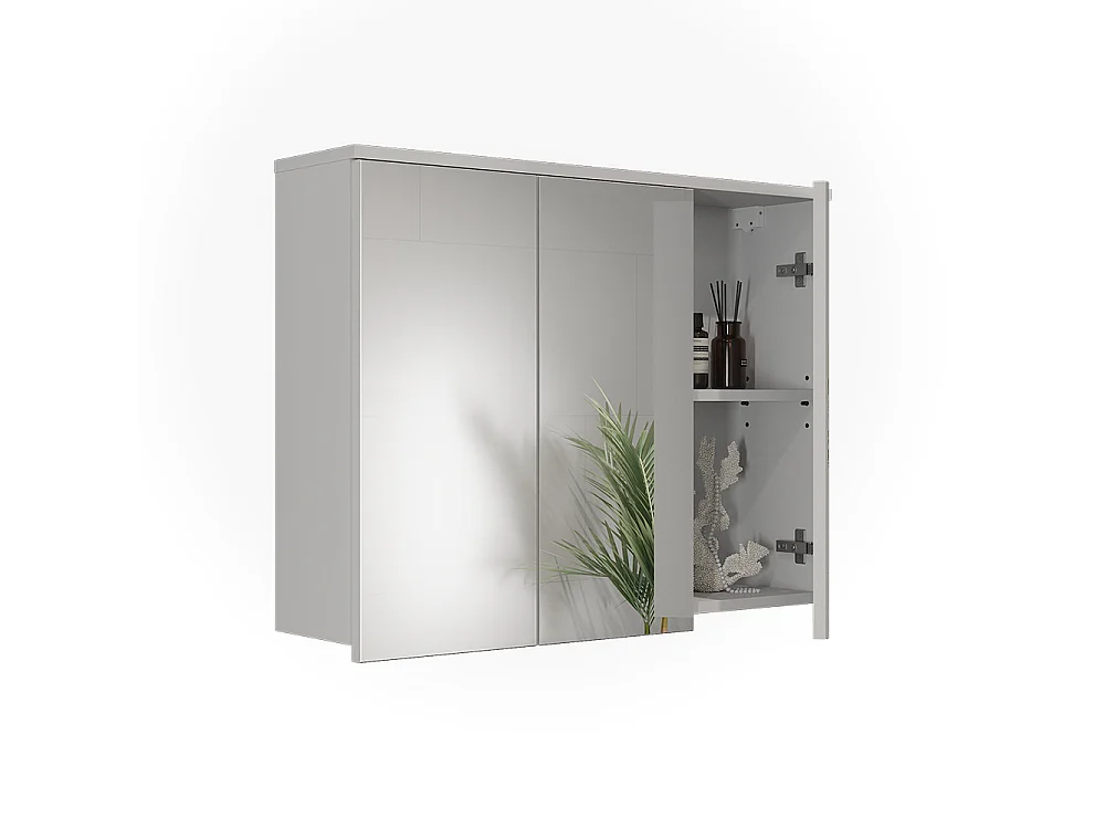Badkamerspiegelkast wit/artisanaal eiken 80.2x20x62 ruben