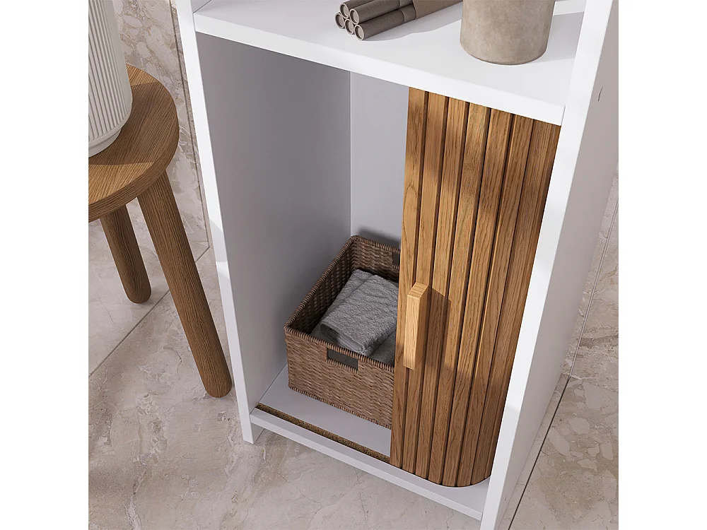 Hochschrank eiche/weiß 34x30x170 norea