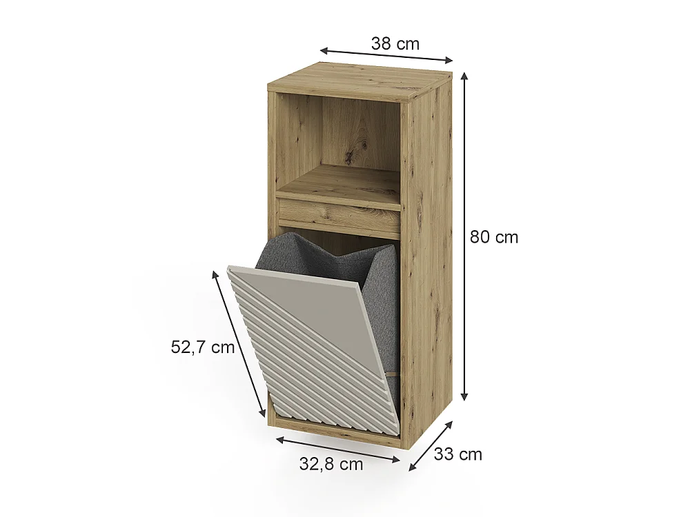 Wäscheschrank artisan-eiche/cashmere 38x33x80 viola