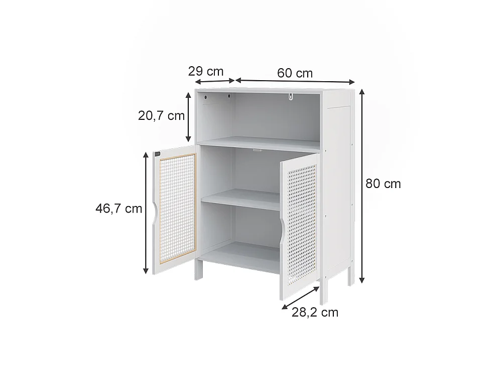 Midischrank weiß 60x29x80 liora