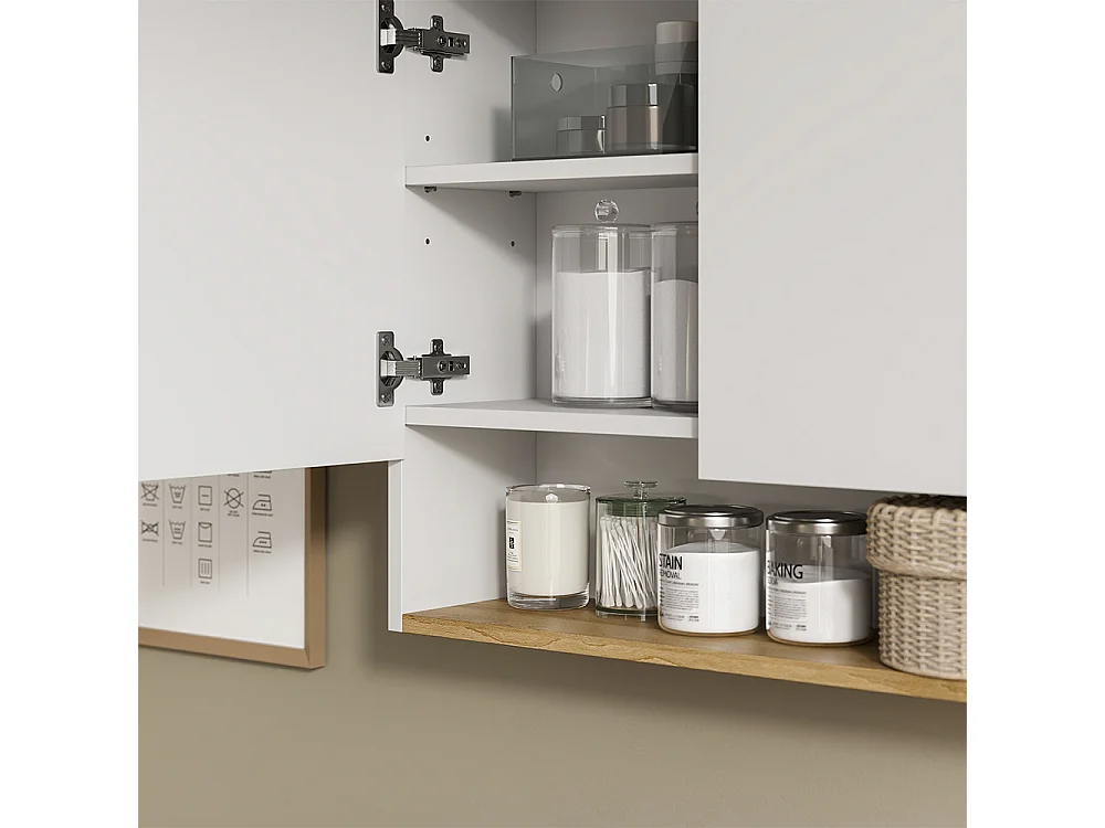 Armario de baño blanco/roble artesanal 68x20.5x60 viktor