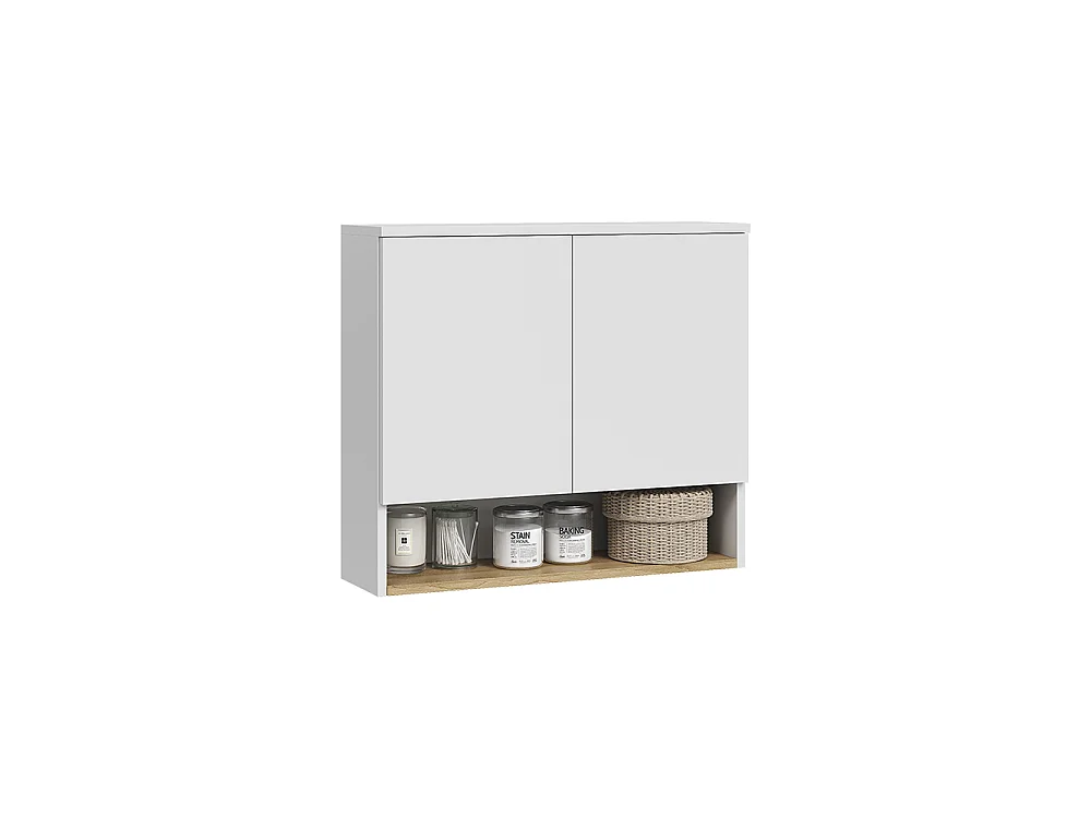 Armario de baño blanco/roble artesanal 68x20.5x60 viktor