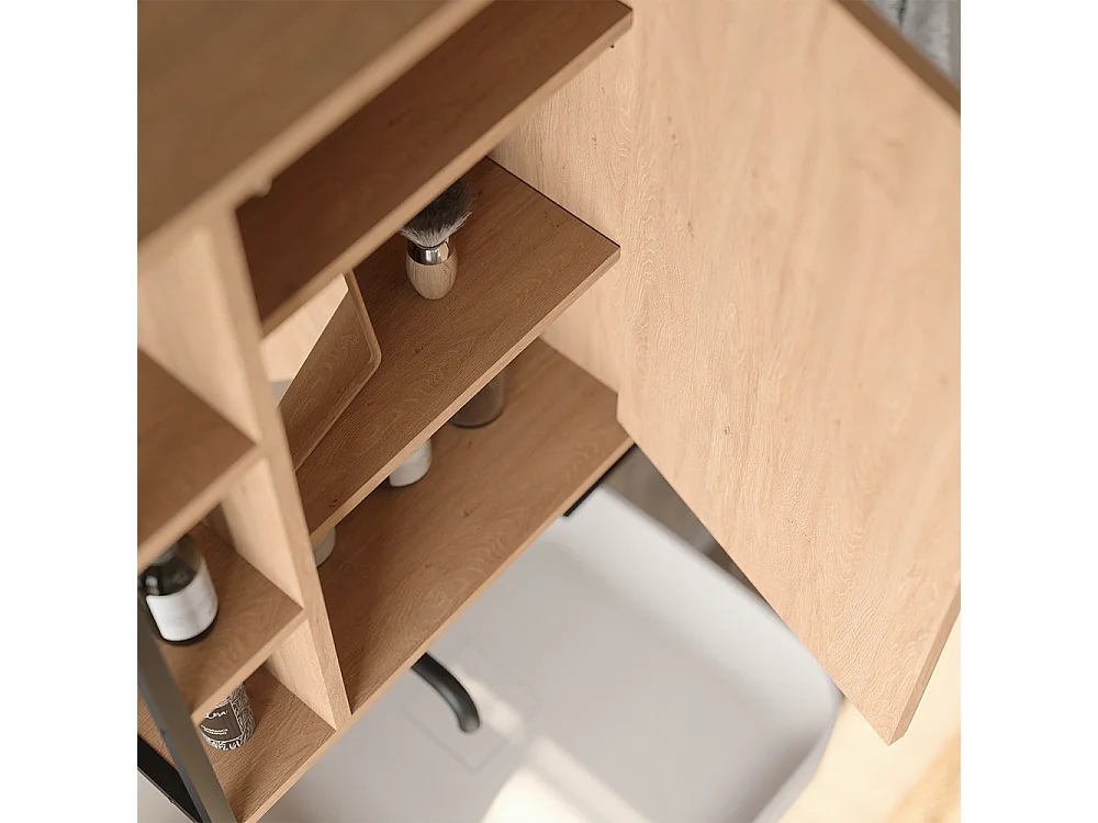 Armoire de toilette chêne/noir 60x20x60 linara