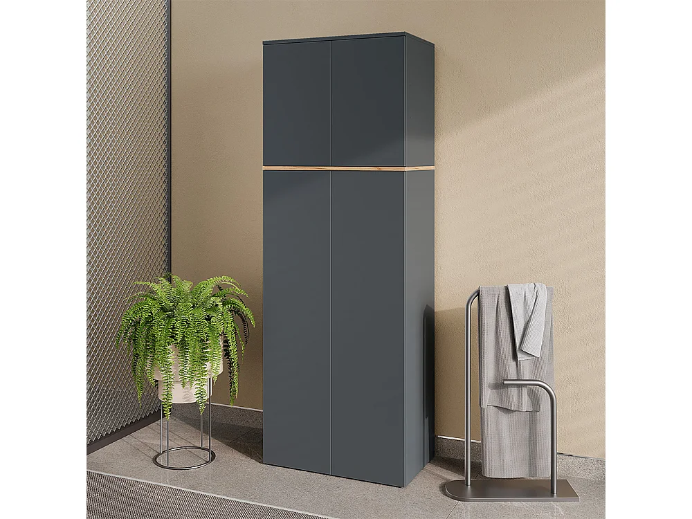 Mehrzweckschrank anthrazit/goldkraft eiche 68x40.5x188.6 viktor