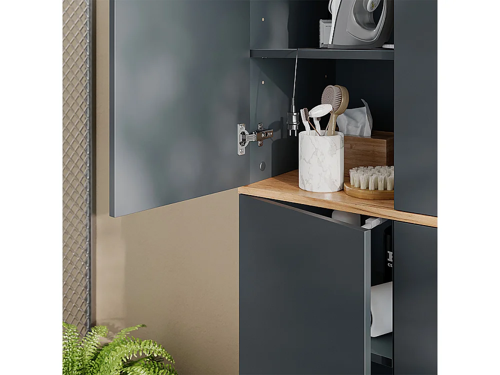 Mehrzweckschrank anthrazit/goldkraft eiche 68x40.5x188.6 viktor