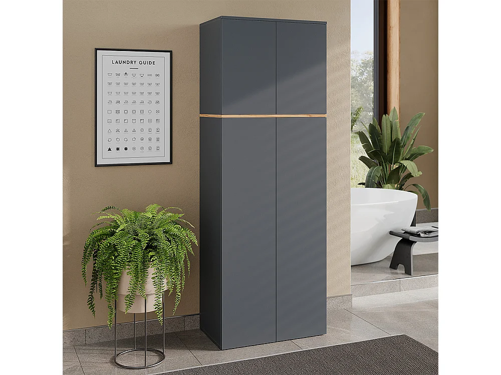 Mehrzweckschrank anthrazit/goldkraft eiche 68x40.5x188.6 viktor
