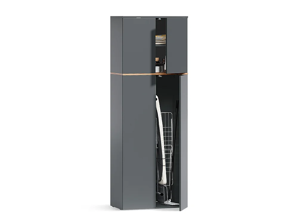 Mehrzweckschrank anthrazit/goldkraft eiche 68x40.5x188.6 viktor