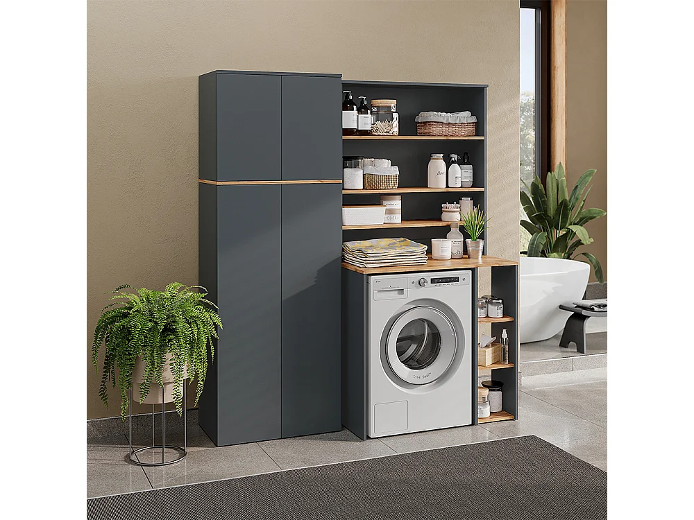 Mehrzweckschrank anthrazit/goldkraft eiche 68x40.5x188.6 viktor