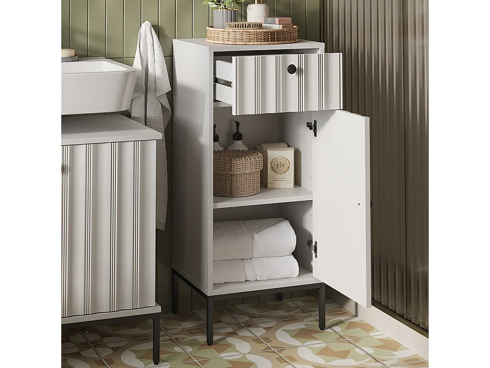 Midischrank weiß riffel 40x35x87 eliza
