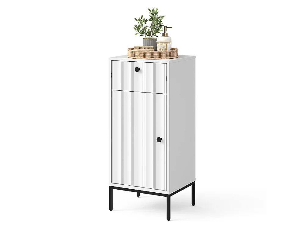 Midischrank weiß riffel 40x35x87 eliza