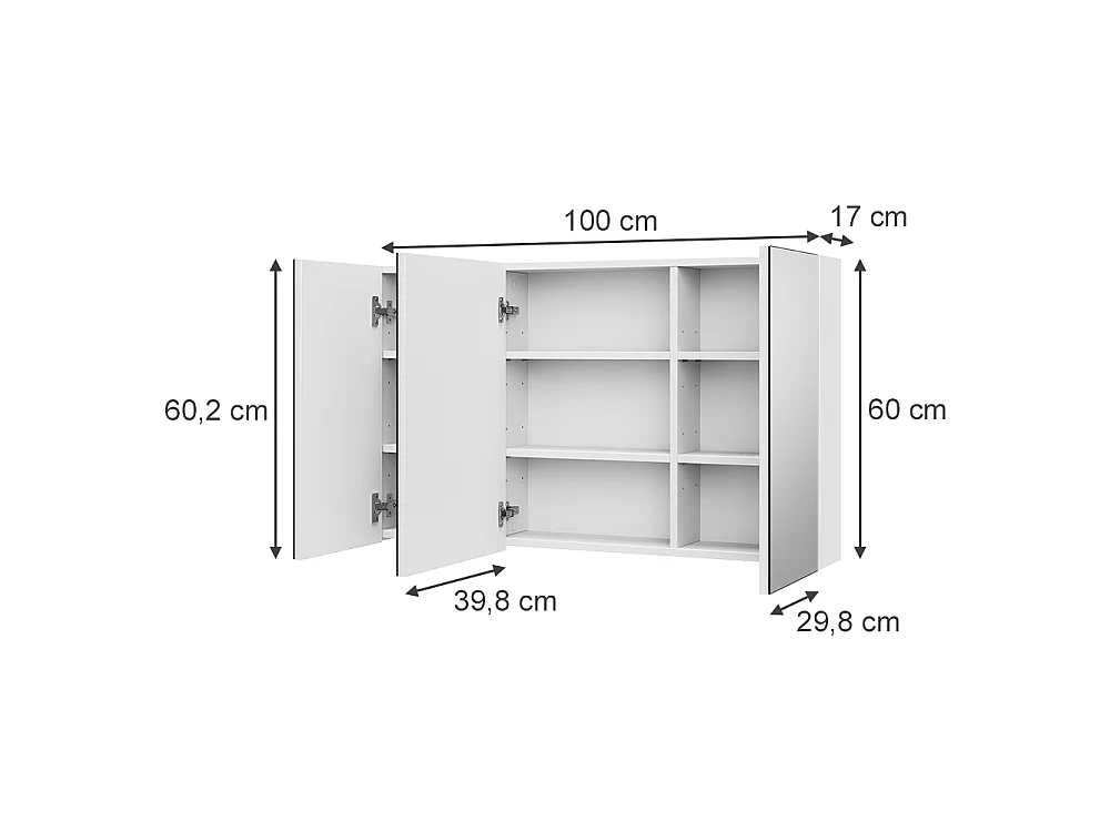 Badkamerspiegelkast wit 100x17x60.2 lavia