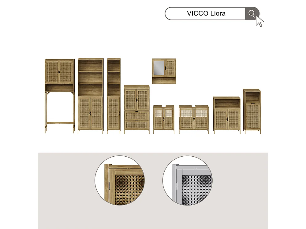Midischrank weiß 60x29x110 liora
