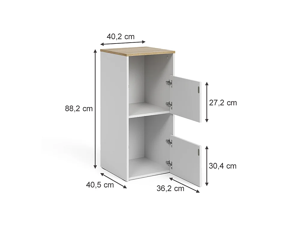 Wäscheschrank weiß/artisan-eiche 40.2x40.5x88.2 viktor
