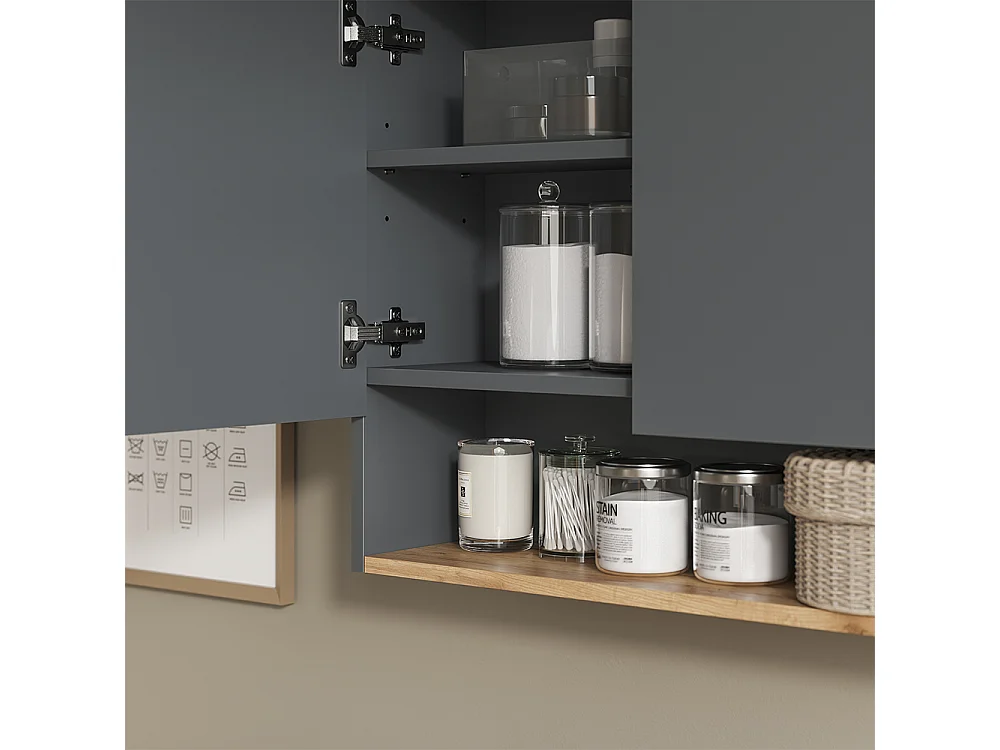 Armario de baño antracita/roble dorado 68x20.5x60 viktor