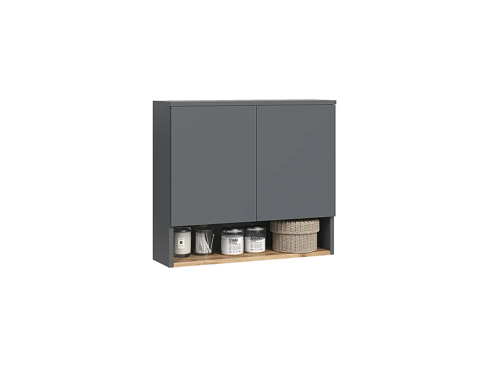 Armario de baño antracita/roble dorado 68x20.5x60 viktor