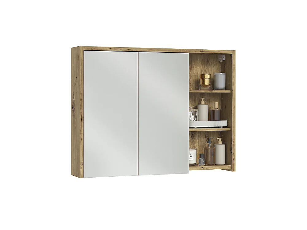 Armario con espejo para baño cachemira/roble artesanal 100x18x75 viola