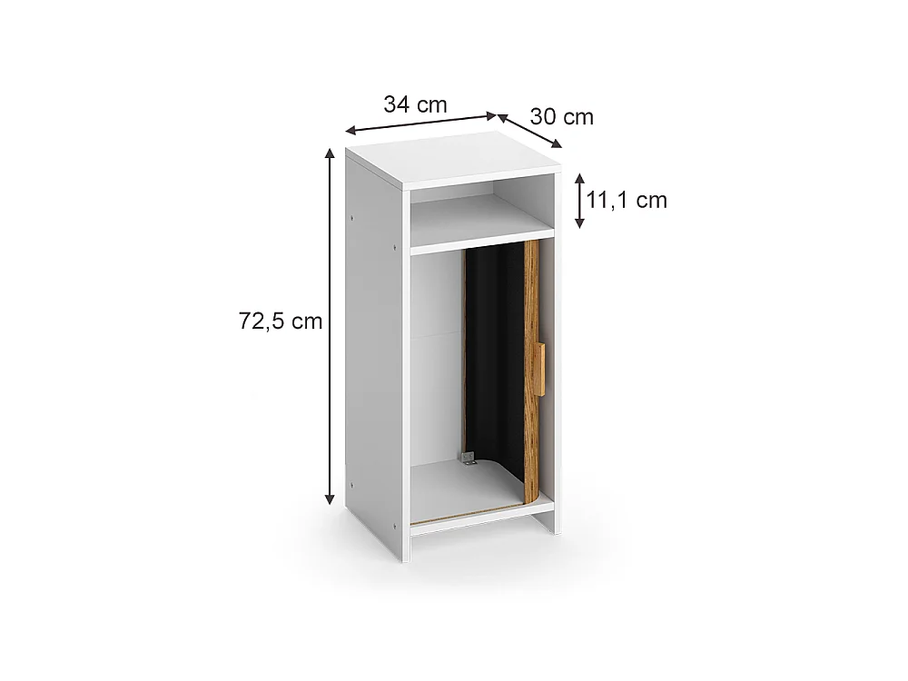 Midischrank eiche/weiß 34x30x72.5 norea