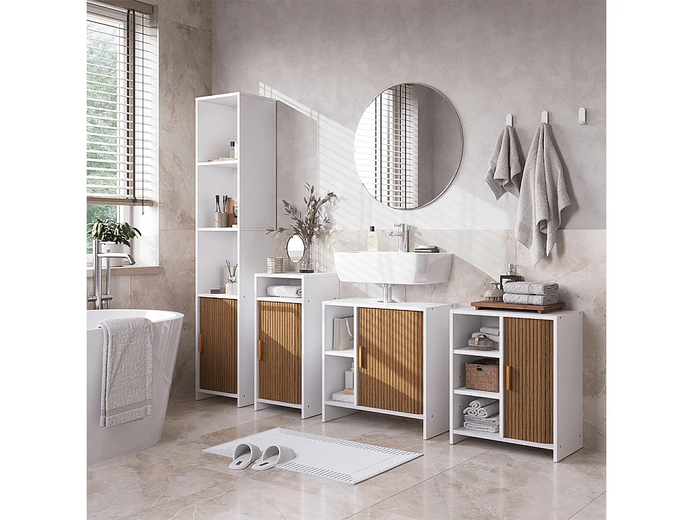 Midischrank eiche/weiß 34x30x72.5 norea