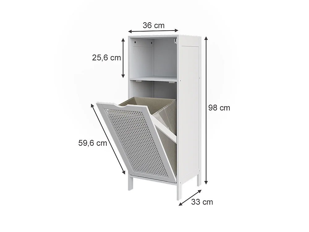 Midischrank weiß 36x33x98 liora