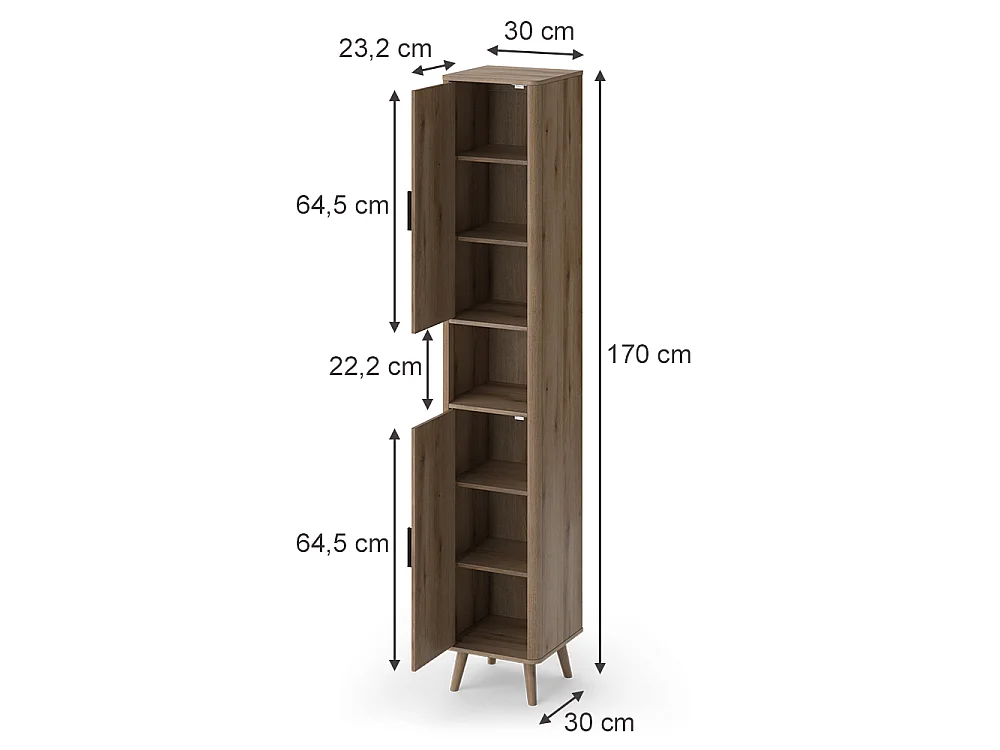 Hochschrank eiche 30x30x170 skara