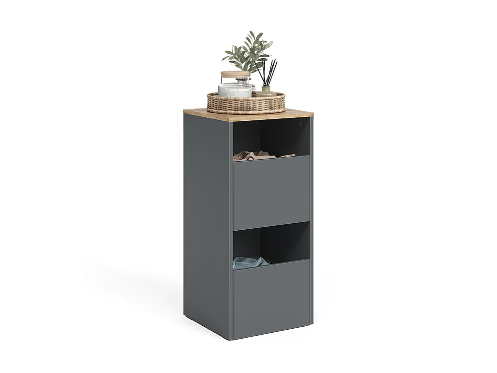Wäscheschrank anthrazit/goldkraft eiche 40.2x40.5x88.2 viktor